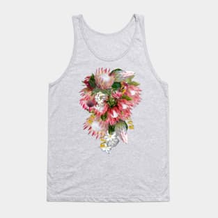 Fuchsia Protea's with Blush Gold Ribbons Tank Top